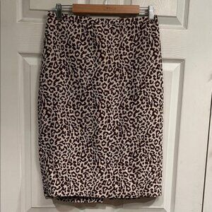 J. Crew Lined Animal Print Pencil Skirt
